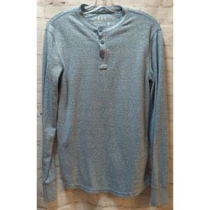Gap Men's long sleeve S Small blue white heathered thermal Henley shirt